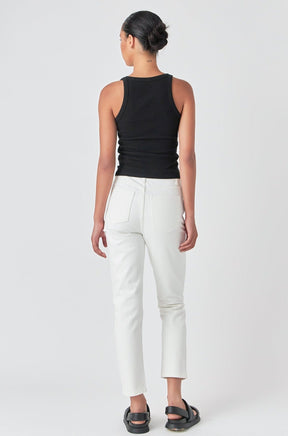 GREY LAB - High Waist Ripped Jeans - JEANS available at Objectrare