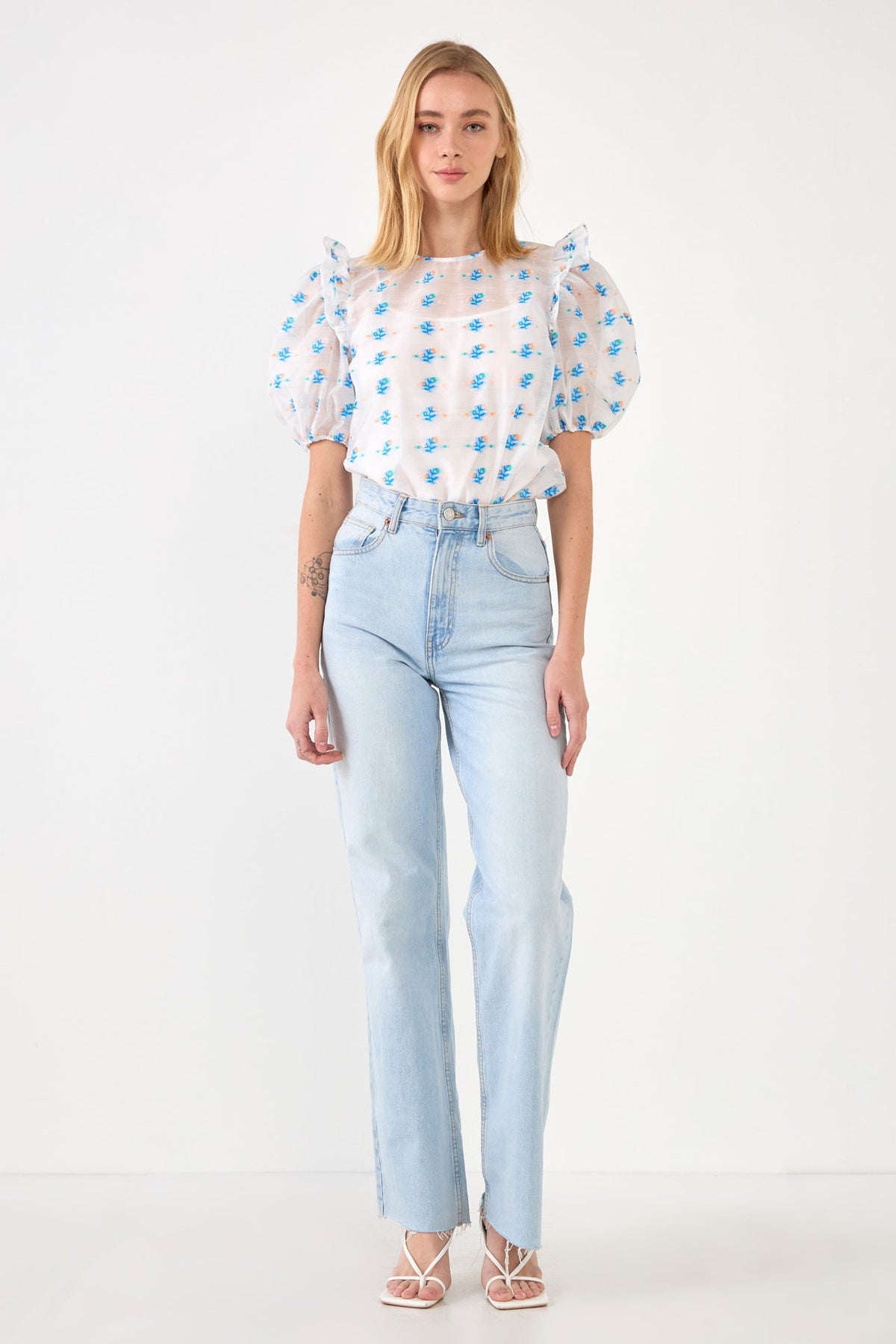 ENGLISH FACTORY - Embroidery Organza Top - TOPS available at Objectrare