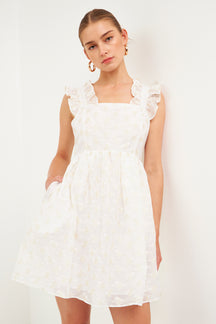 ENGLISH FACTORY - Floral Embroidery Organza Mini Dress - DRESSES available at Objectrare
