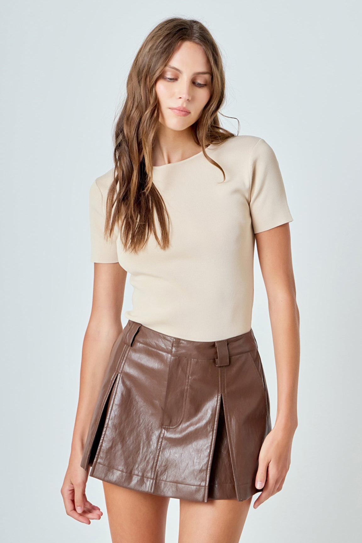 ENDLESS ROSE - Back Cut-out Detail Knit Top - TOPS available at Objectrare