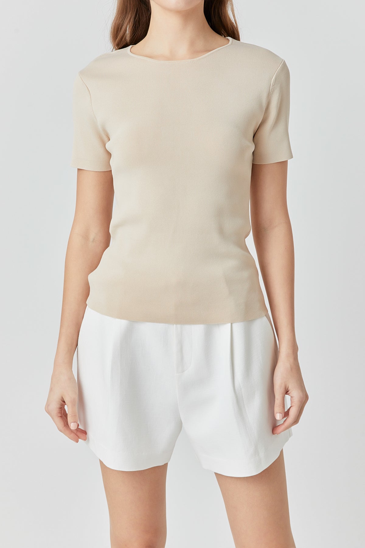 ENDLESS ROSE - Back Cut-out Detail Knit Top - TOPS available at Objectrare