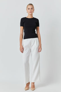 ENDLESS ROSE - Back Cut-out Detail Knit Top - TOPS available at Objectrare