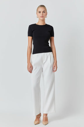 ENDLESS ROSE - Back Cut-out Detail Knit Top - TOPS available at Objectrare