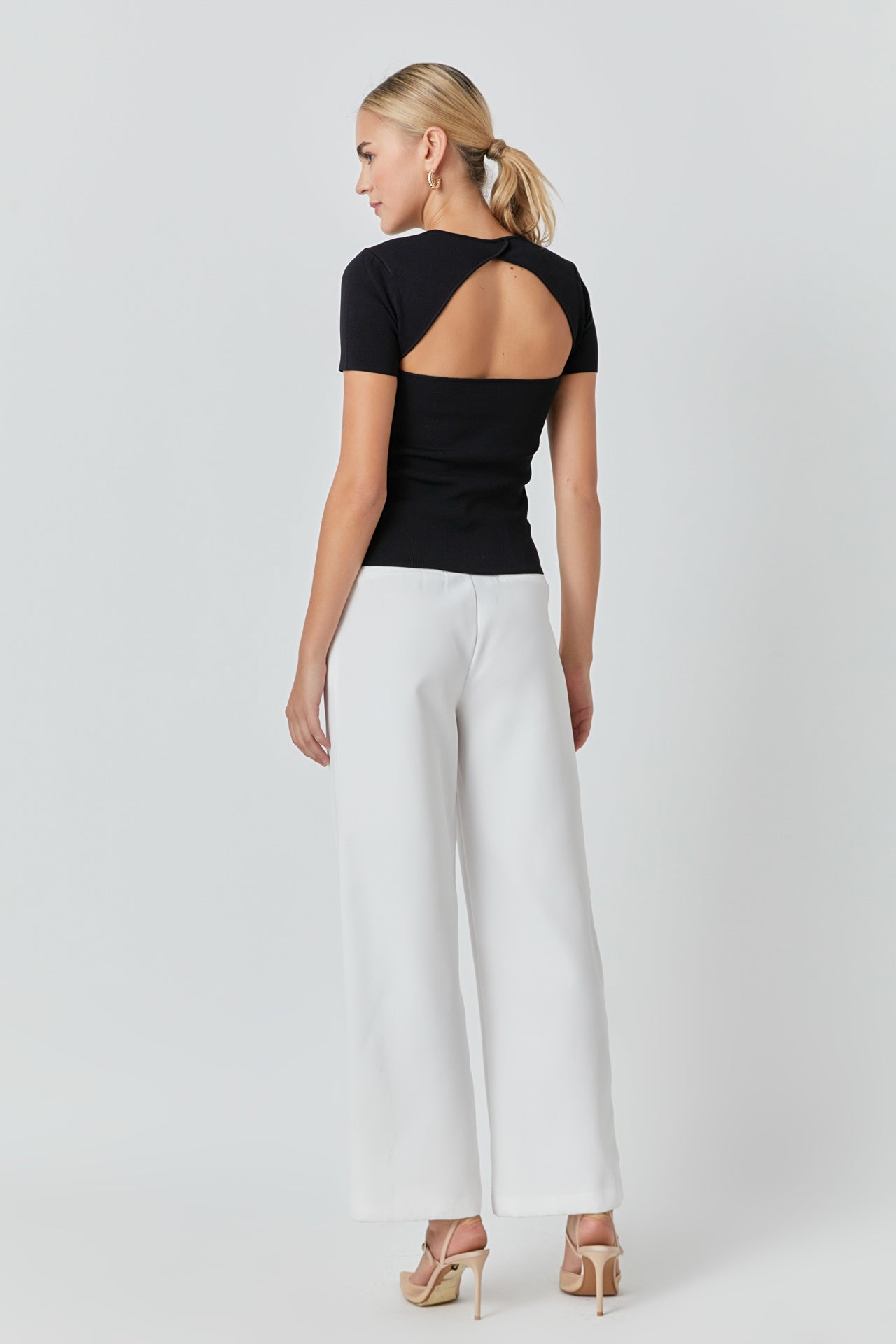 ENDLESS ROSE - Endless Rose - Back Cut-out Detail Knit Top - TOPS available at Objectrare