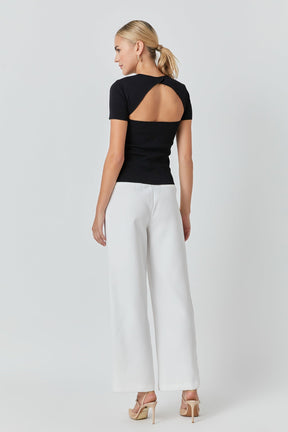 ENDLESS ROSE - Back Cut-out Detail Knit Top - TOPS available at Objectrare