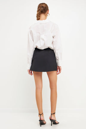 ENDLESS ROSE - Pleated Detail Skort - SKORTS available at Objectrare