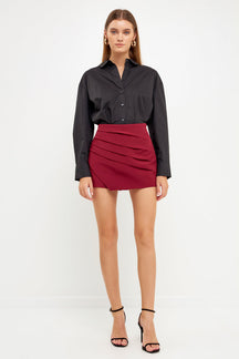 ENDLESS ROSE - Pleated Detail Skort - SKORTS available at Objectrare
