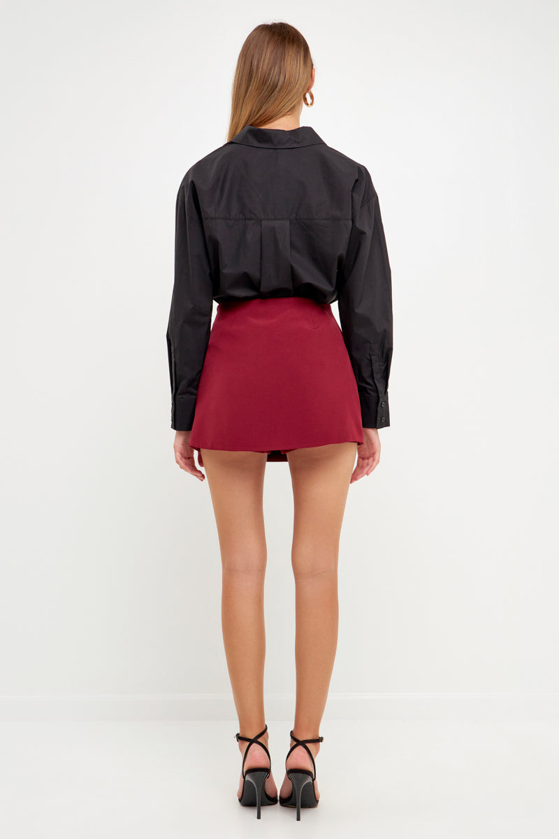 ENDLESS ROSE - Endless Rose - Pleated Detail Skort - SKORTS available at Objectrare