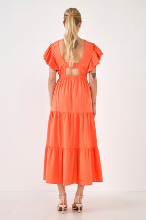 ENGLISH FACTORY - Back Cut-out with Elastic Detail Midi Dress - DRESSES available at Objectrare