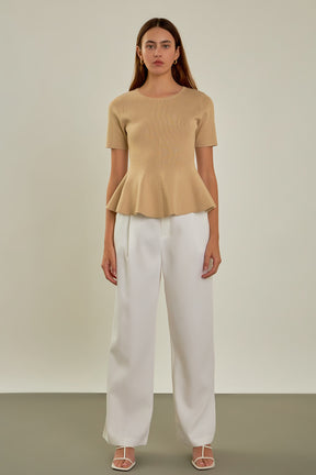 ENDLESS ROSE - Flare Detail Knit Top - TOPS available at Objectrare
