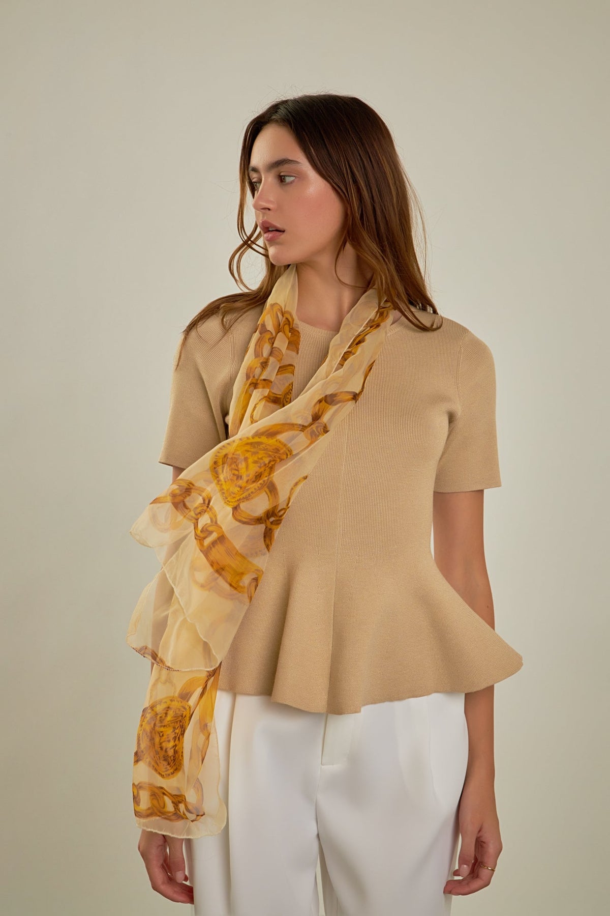 Flare Detail Knit Top