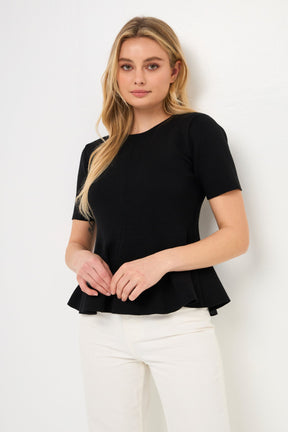 ENDLESS ROSE - Flare Detail Knit Top - TOPS available at Objectrare