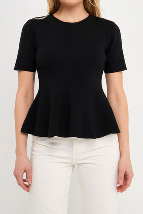ENDLESS ROSE - Flare Detail Knit Top - TOPS available at Objectrare