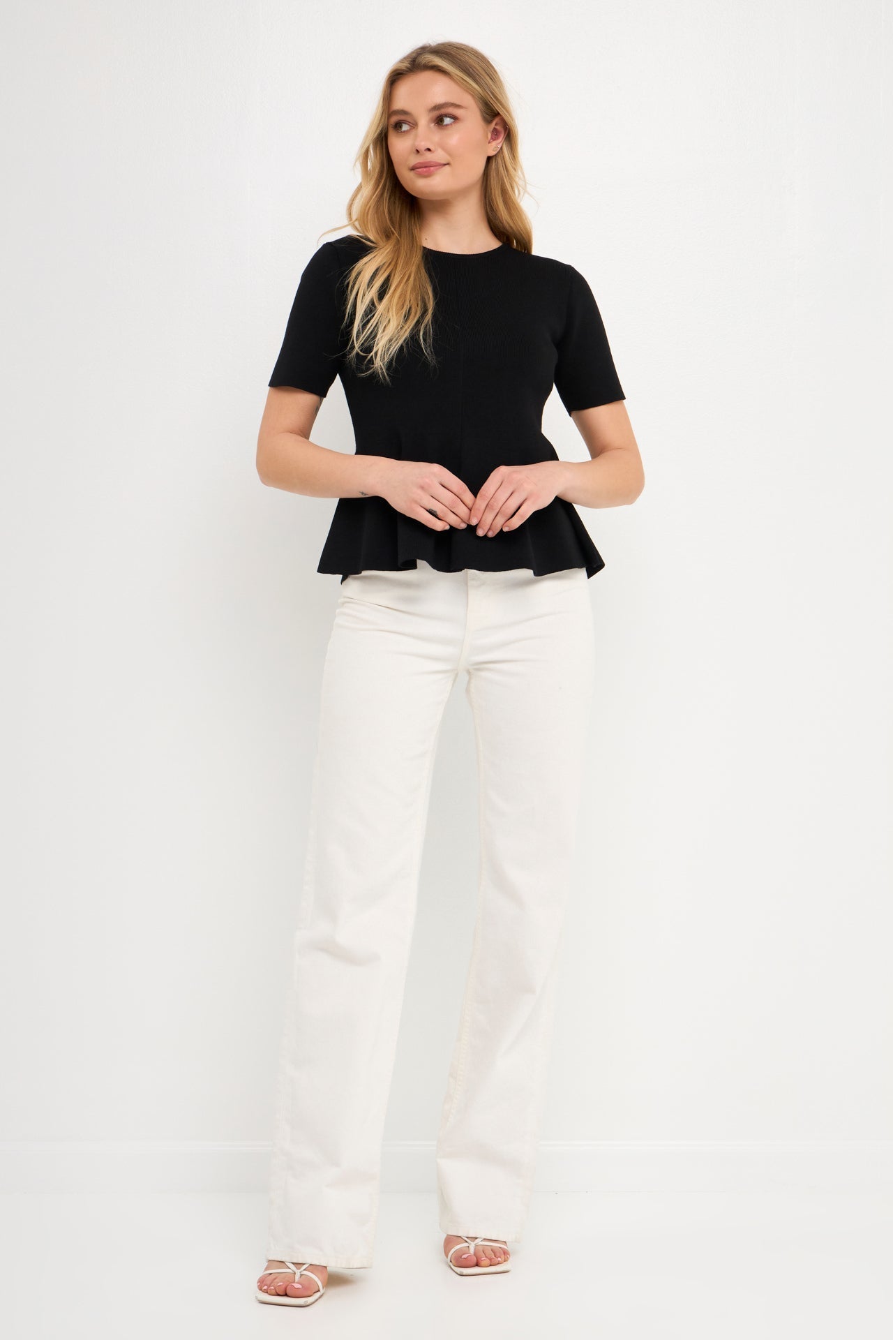 ENDLESS ROSE - Flare Detail Knit Top - TOPS available at Objectrare