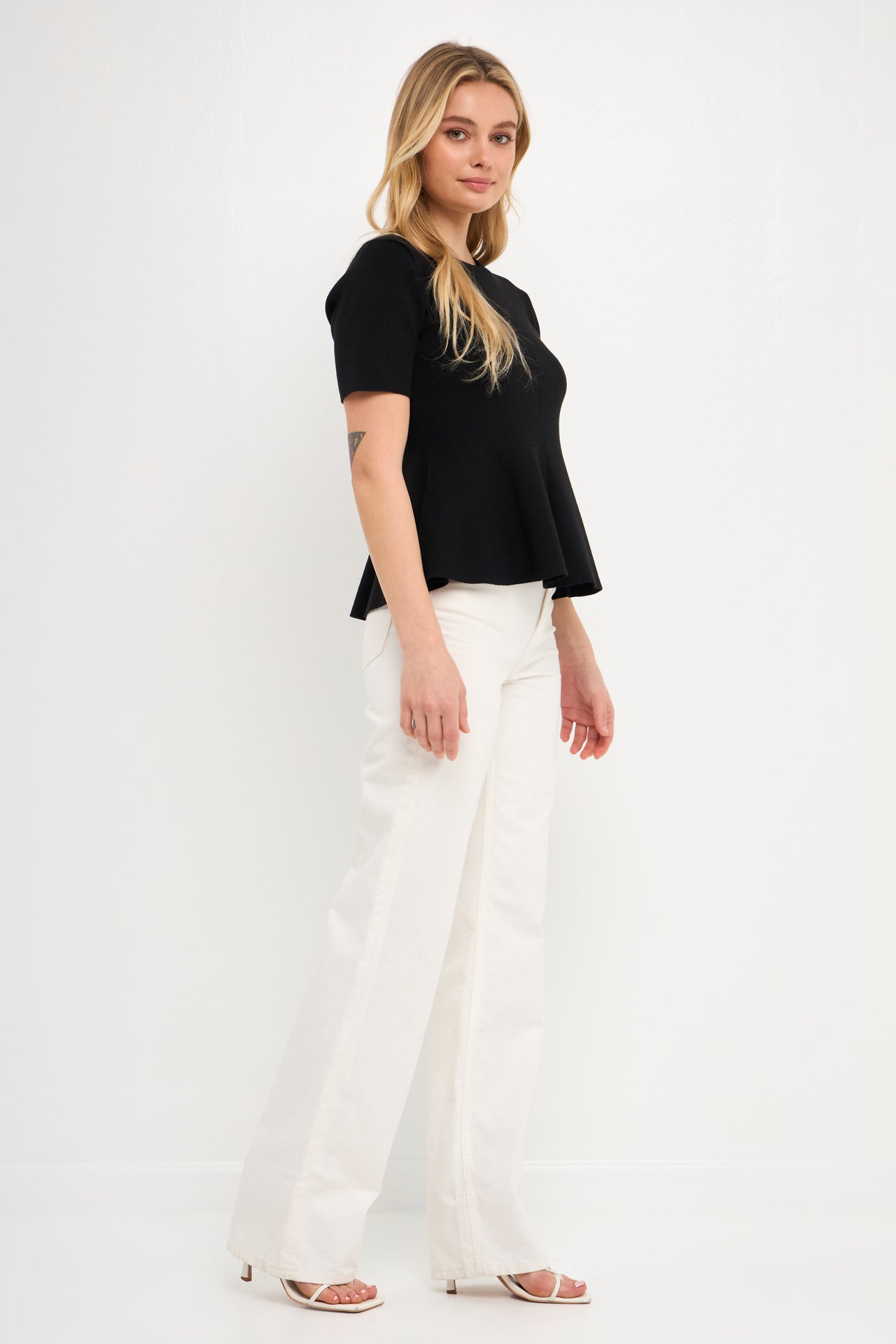 ENDLESS ROSE - Flare Detail Knit Top - TOPS available at Objectrare