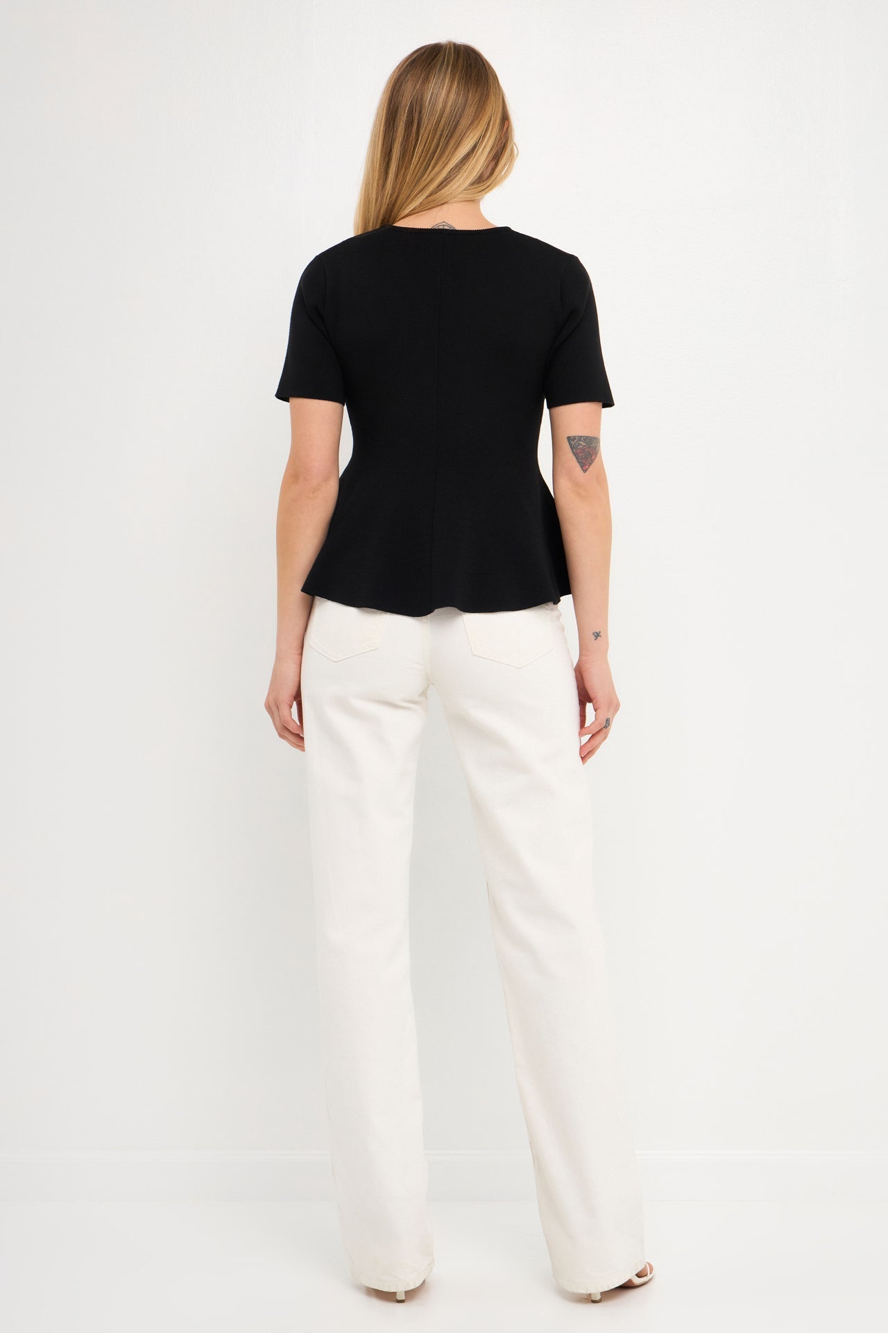 ENDLESS ROSE - Flare Detail Knit Top - TOPS available at Objectrare
