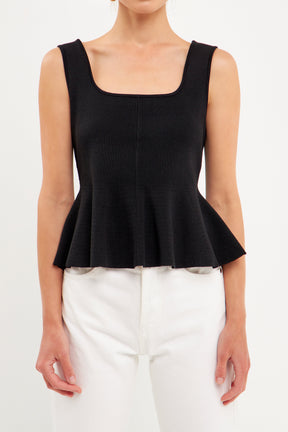 ENDLESS ROSE - Flare Detail Knit Tank Top - TOPS available at Objectrare