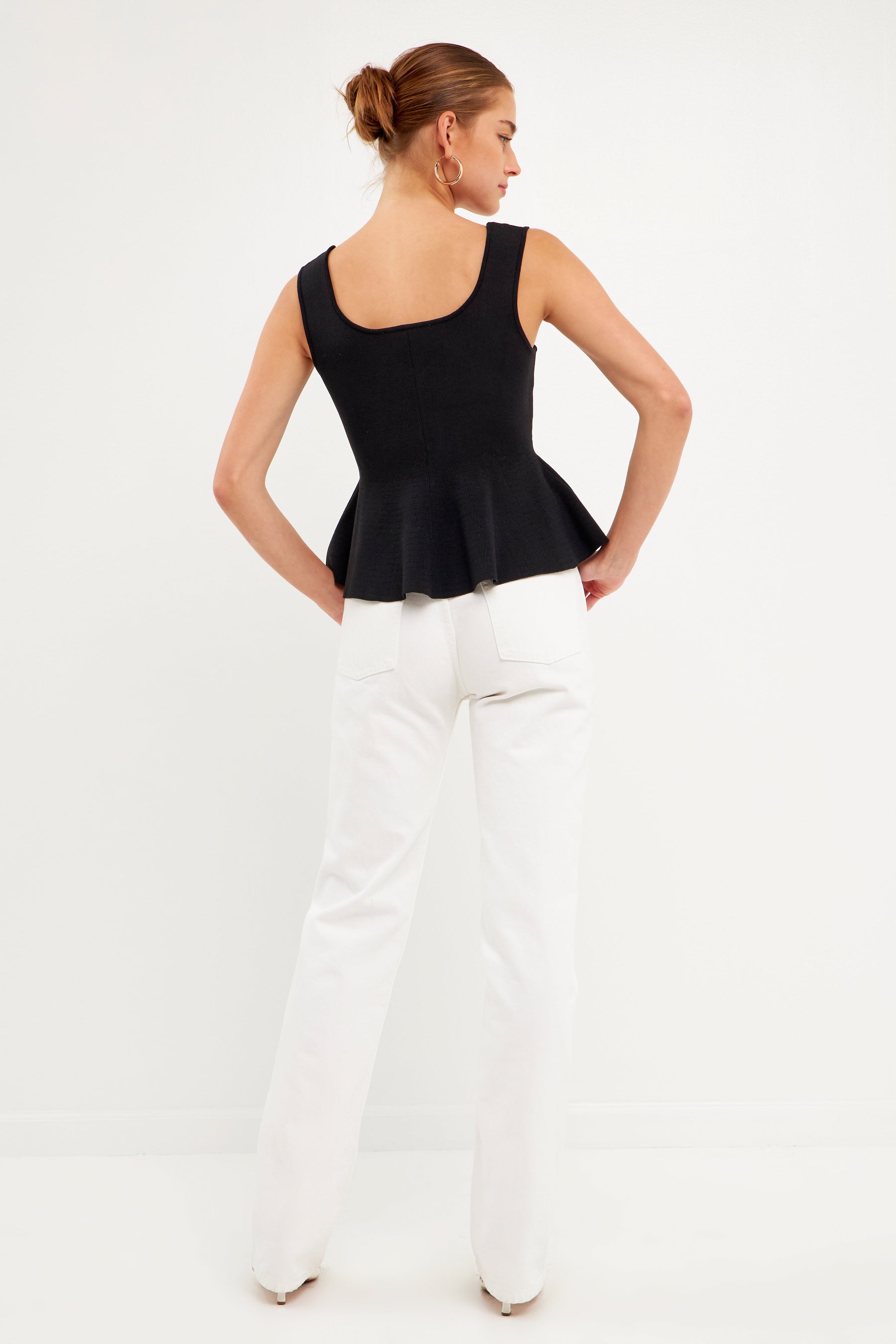 ENDLESS ROSE - Flare Detail Knit Tank Top - TOPS available at Objectrare