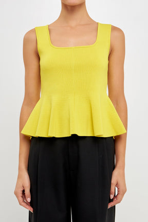 ENDLESS ROSE - Flare Detail Knit Tank Top - TOPS available at Objectrare