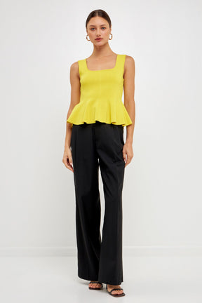 ENDLESS ROSE - Flare Detail Knit Tank Top - TOPS available at Objectrare