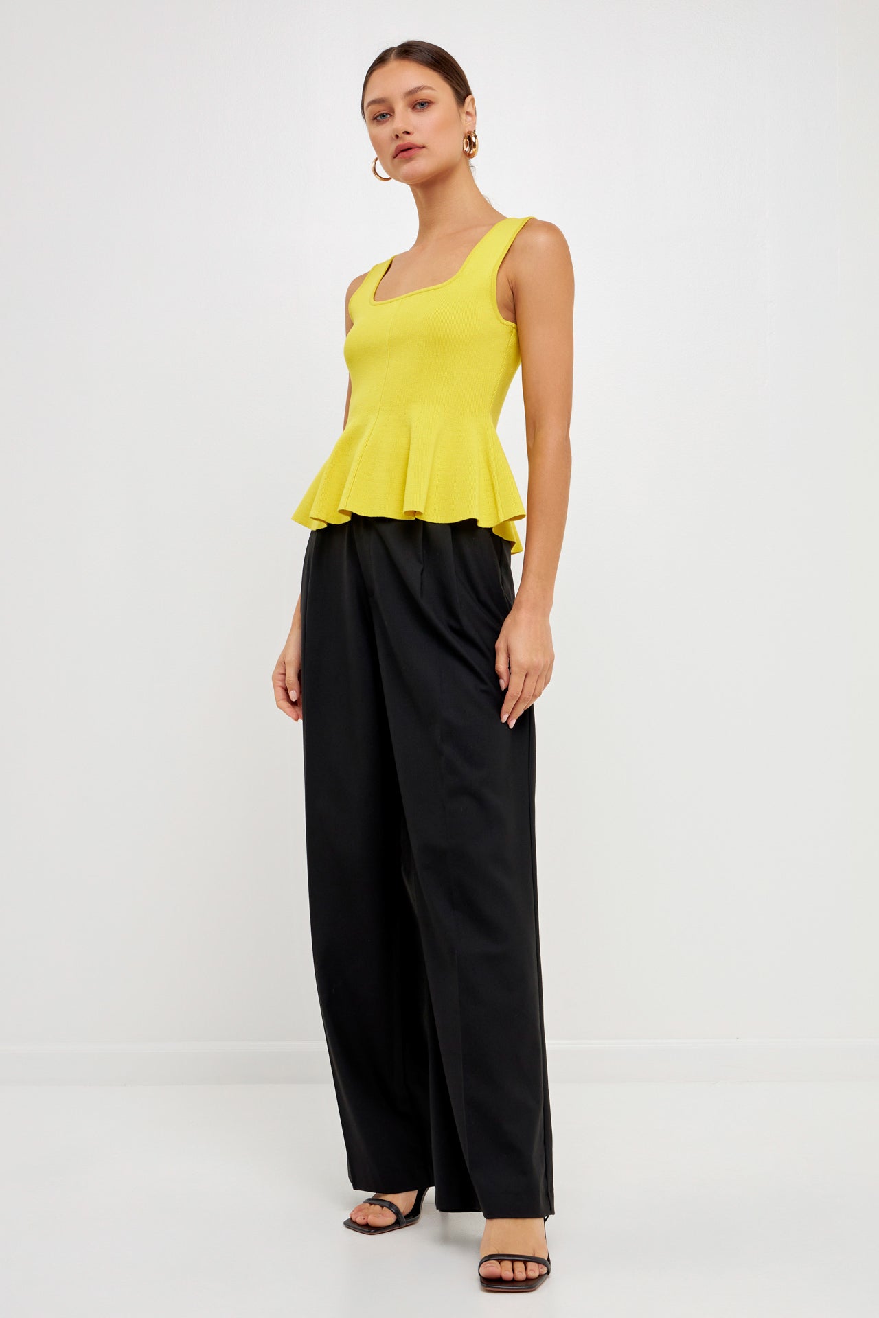 ENDLESS ROSE - Flare Detail Knit Tank Top - TOPS available at Objectrare