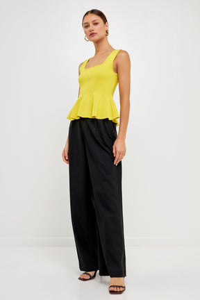 ENDLESS ROSE - Flare Detail Knit Tank Top - TOPS available at Objectrare