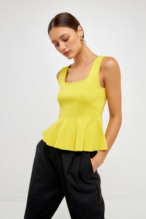 ENDLESS ROSE - Flare Detail Knit Tank Top - TOPS available at Objectrare