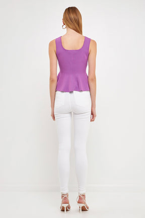 ENDLESS ROSE - Endless Rose - Flare Detail Knit Tank Top - TOPS available at Objectrare