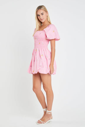 ENGLISH FACTORY - English Factory - Smocked Dress with Balloon Sleeves - DRESSES available at Objectrare