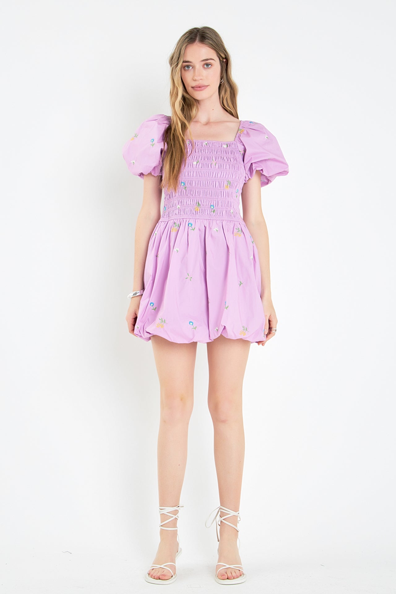 ENGLISH FACTORY - English Factory - Smocked Dress with Balloon Sleeves - DRESSES available at Objectrare