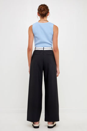 GREY LAB - Knit Crew Neck Cropped Tank Top - CAMI TOPS & TANK available at Objectrare