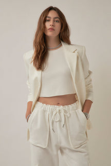 GREY LAB - Knit Crew Neck Cropped Tank Top - CAMI TOPS & TANK available at Objectrare