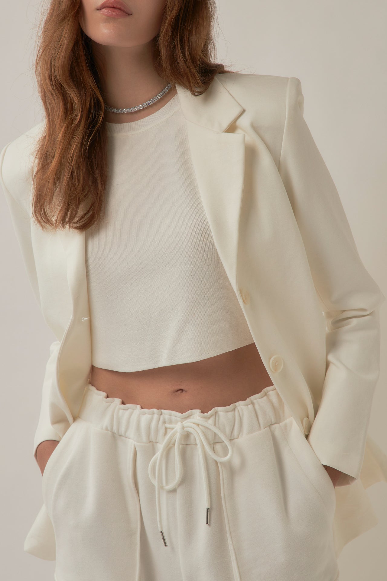 GREY LAB - Knit Crew Neck Cropped Tank Top - CAMI TOPS & TANK available at Objectrare