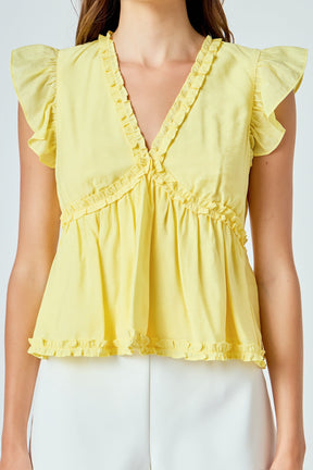 ENDLESS ROSE - Ruffle Detail Top - TOPS available at Objectrare