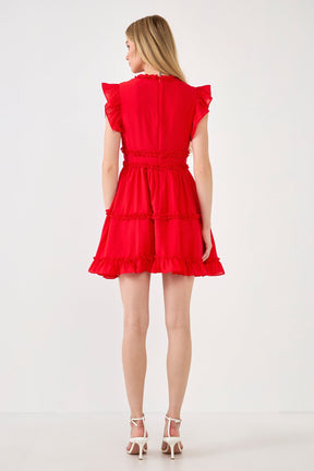 ENDLESS ROSE - Endless Rose - Ruffle Sleeve Mini Dress - DRESSES available at Objectrare