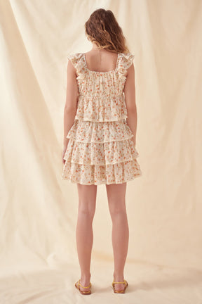 FREE THE ROSES - Free The Roses - High Waisted Ruffle Skirt with Lace - SKIRTS available at Objectrare