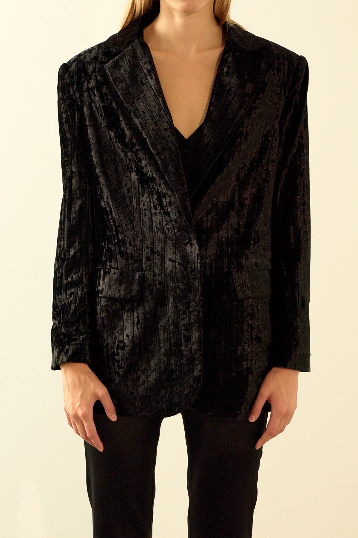 ENDLESS ROSE - Oversized Velvet Blazer - BLAZERS available at Objectrare