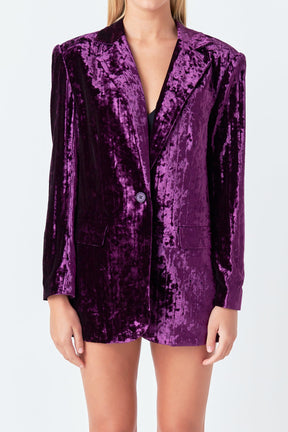 ENDLESS ROSE - Oversized Velvet Blazer - BLAZERS available at Objectrare