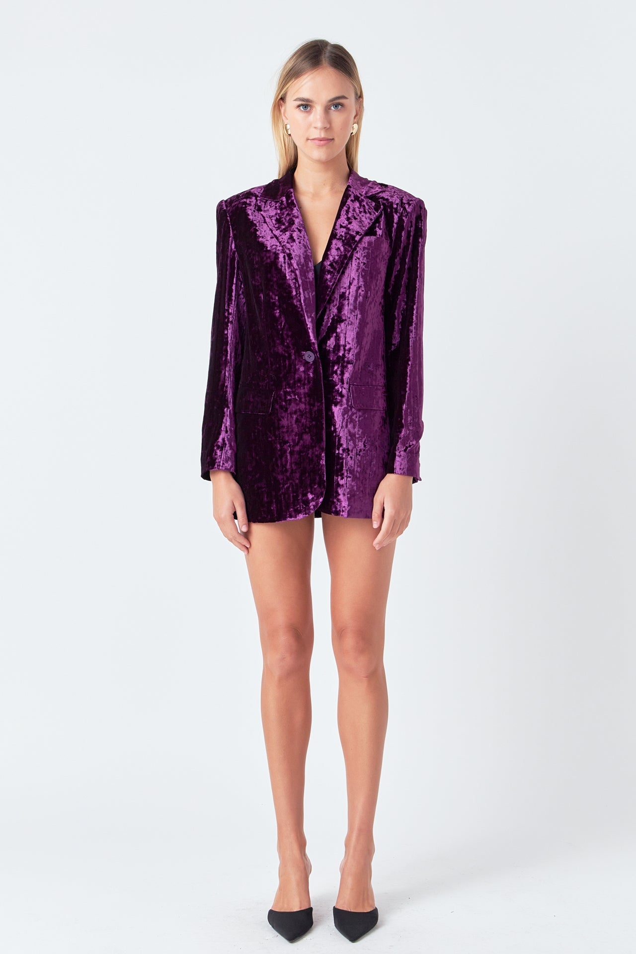 ENDLESS ROSE - Oversized Velvet Blazer - BLAZERS available at Objectrare