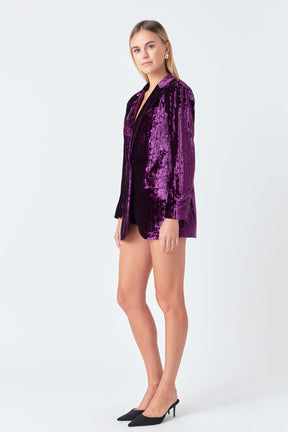 ENDLESS ROSE - Oversized Velvet Blazer - BLAZERS available at Objectrare