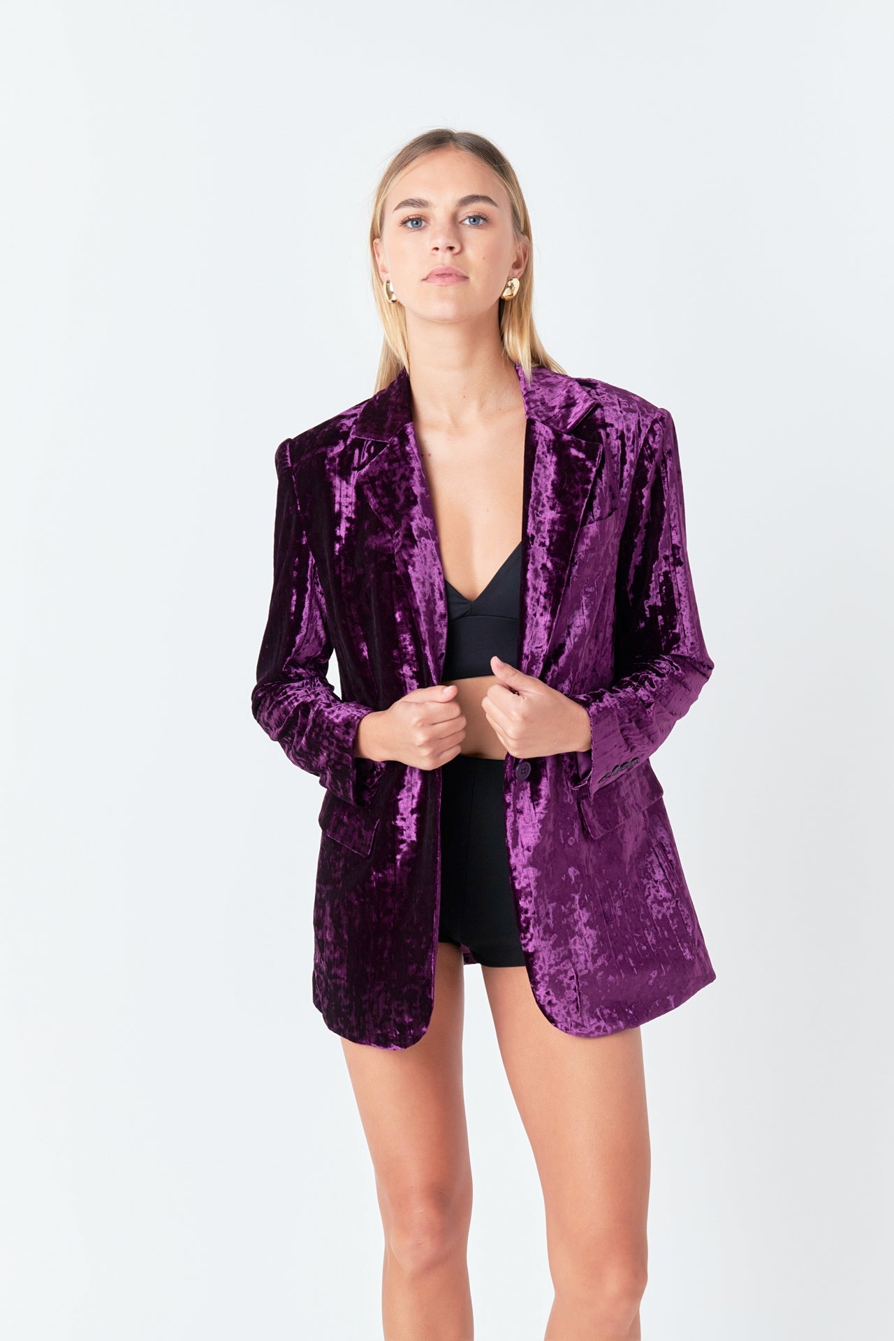 ENDLESS ROSE - Oversized Velvet Blazer - BLAZERS available at Objectrare