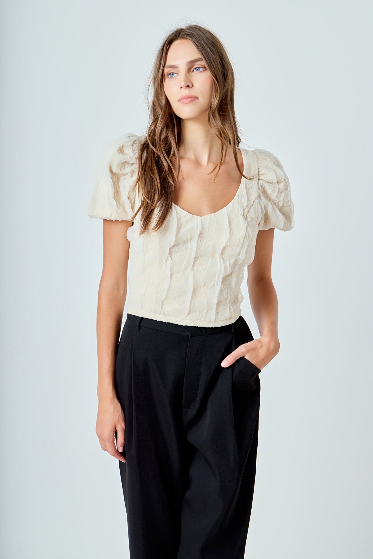 ENDLESS ROSE - Stretch Texture Top - TOPS available at Objectrare