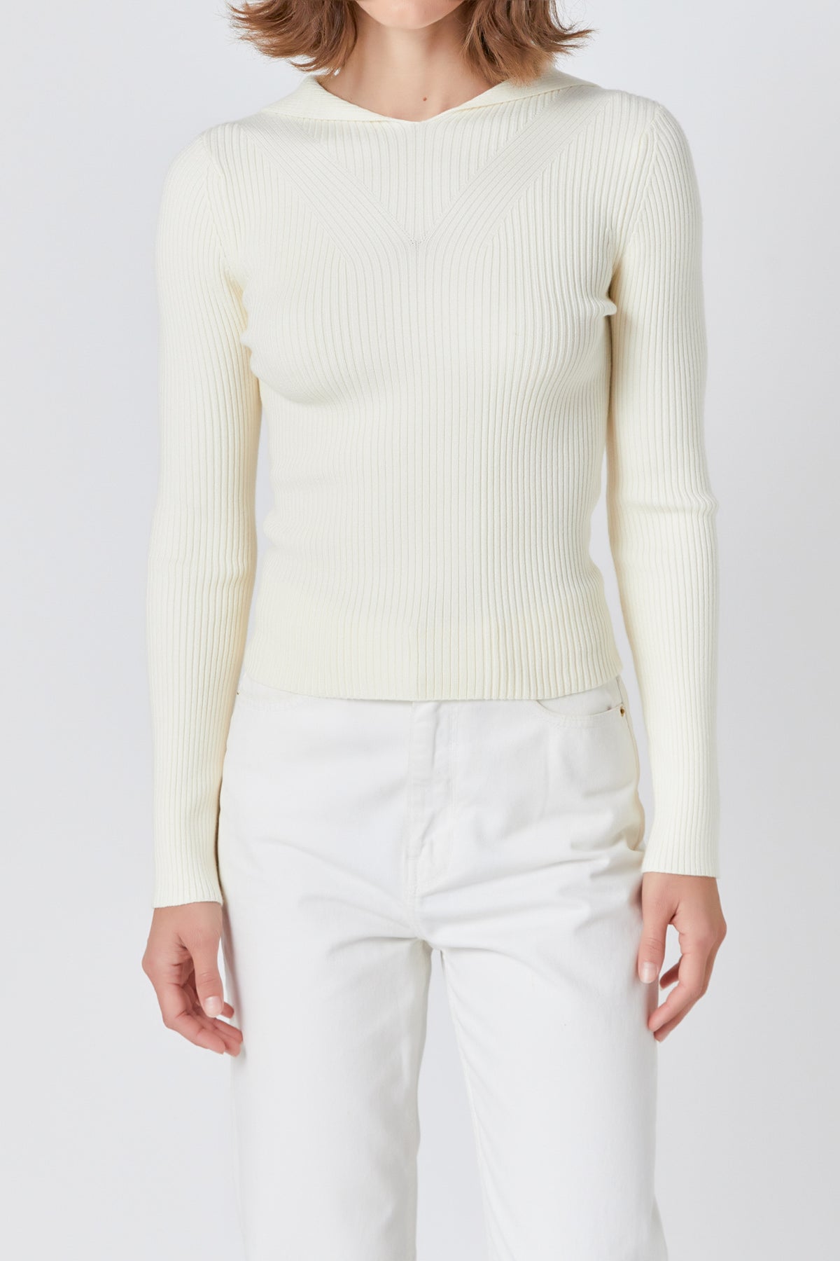 ENDLESS ROSE - Ribbed Detail Hoodie Sweater - SWEATERS & KNITS available at Objectrare