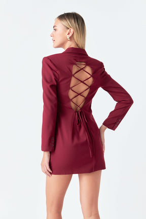 Collared Dress with Open Back Detail