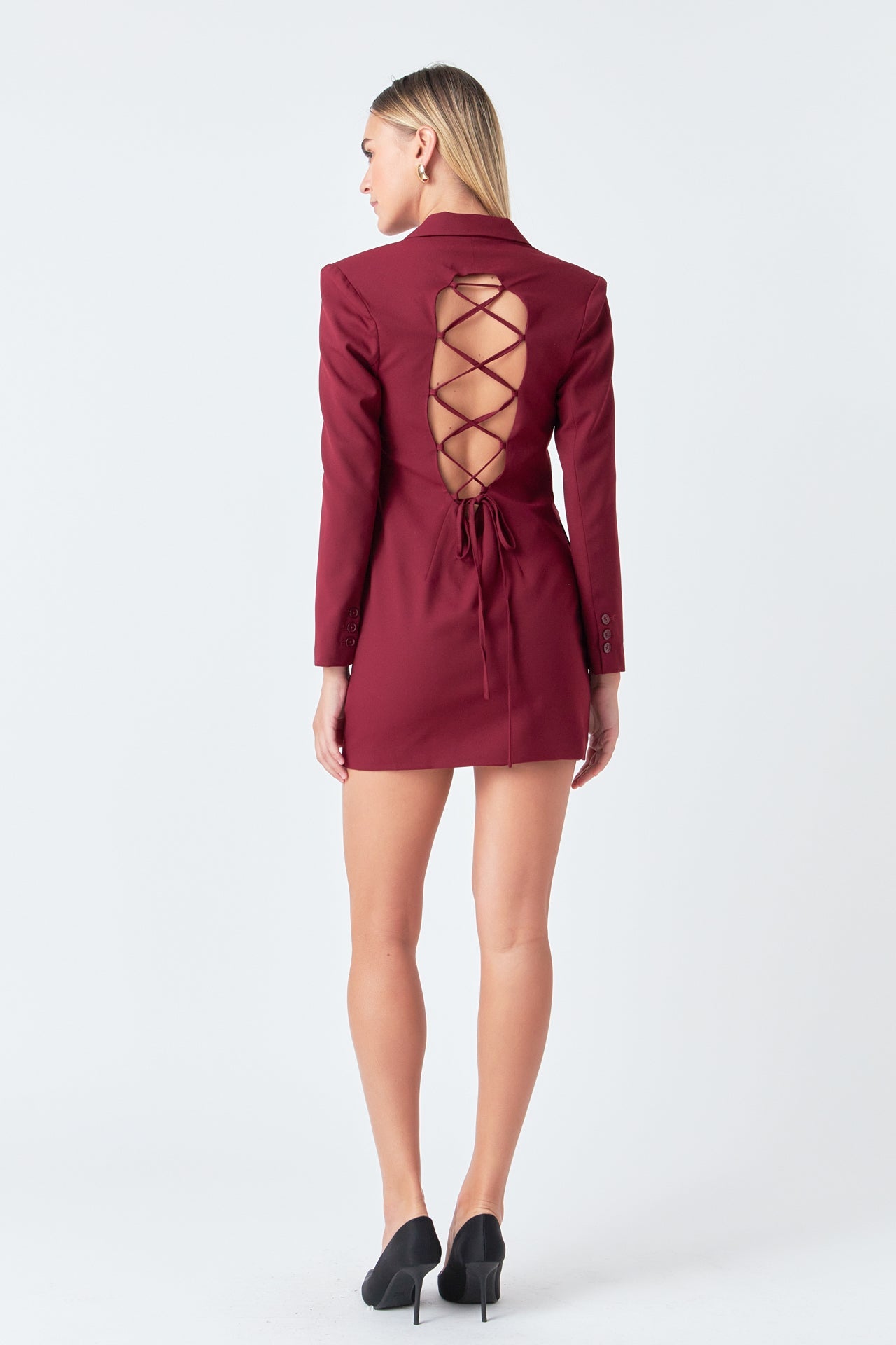 Collared Dress with Open Back Detail