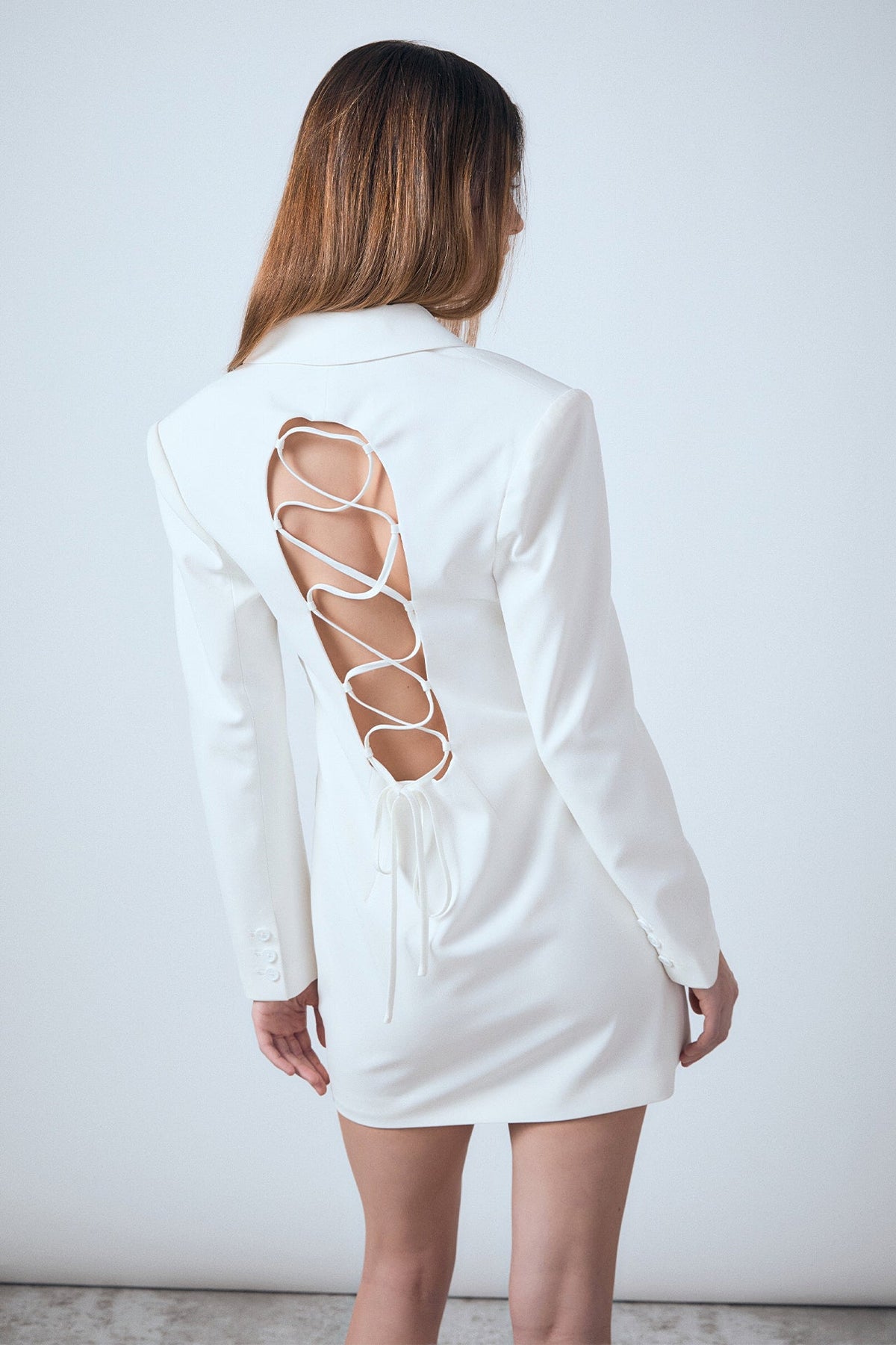 ENDLESS ROSE - Collared Dress with Open Back Detail - DRESSES available at Objectrare