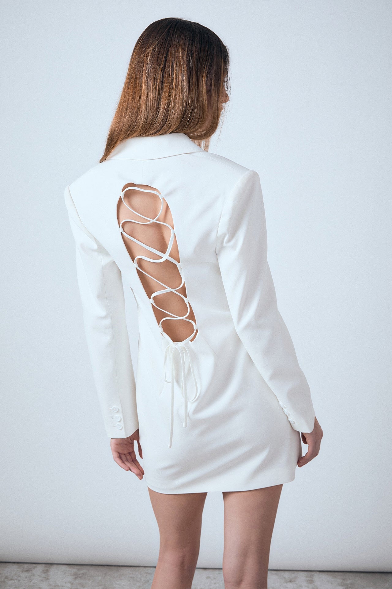 ENDLESS ROSE - Collared Dress with Open Back Detail - DRESSES available at Objectrare