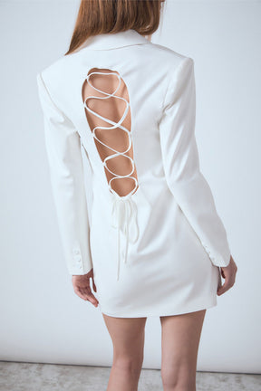 ENDLESS ROSE - Collared Dress with Open Back Detail - DRESSES available at Objectrare