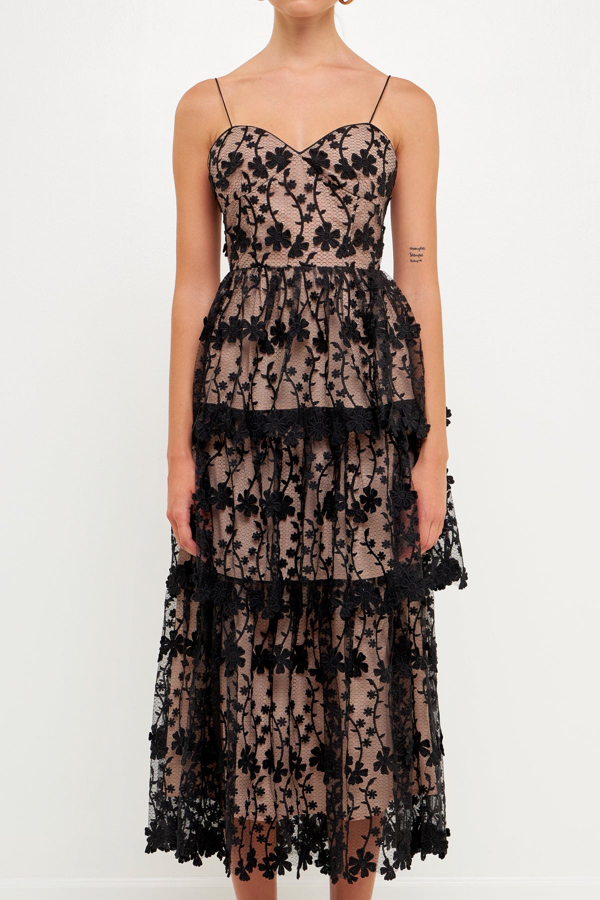 Crochet Layered Midi Dress