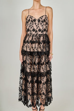 ENDLESS ROSE - Crochet Layered Midi Dress - DRESSES available at Objectrare